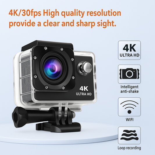 4K Sports Action Camera with Optical 16MP High Resolution with Wi-Fi