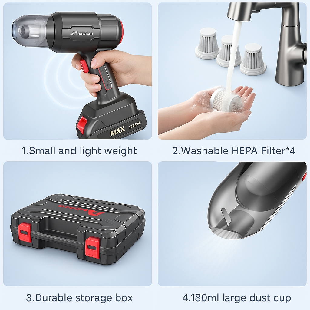 3 in 1 High Power Vacuum Cleaner Portable 18000PA Wireless